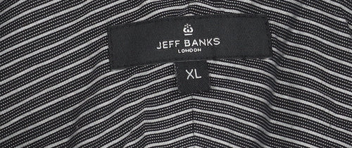 Jeff Banks Men's XL Black Striped Casual Shirt