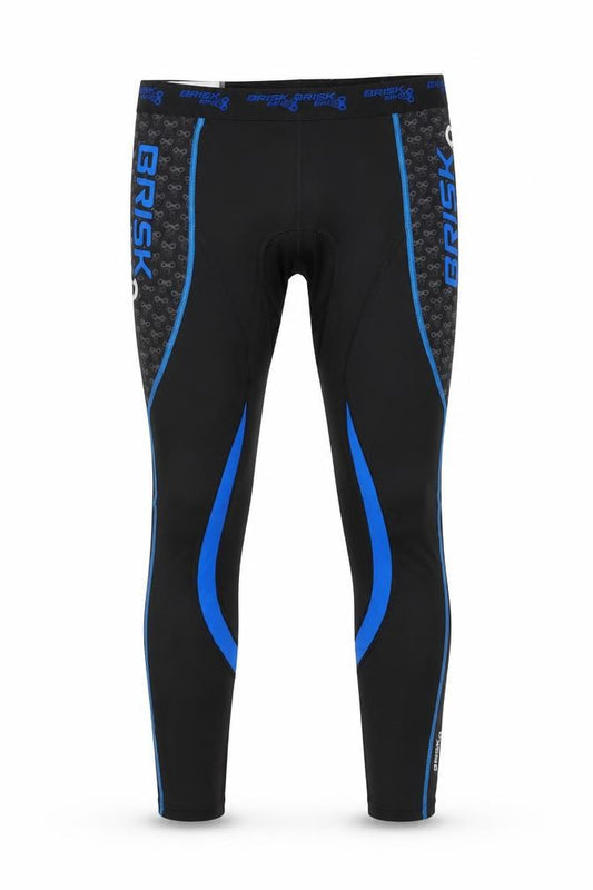 Front view of Brisk Bike Men's XL Black Compression Leggings