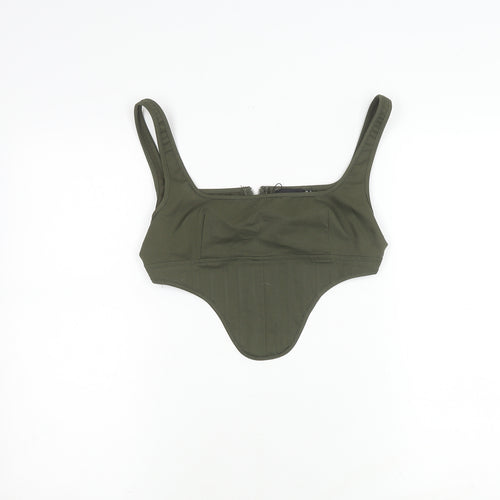 PrettyLittleThing Women's Green Camisole Crop Top UK 8