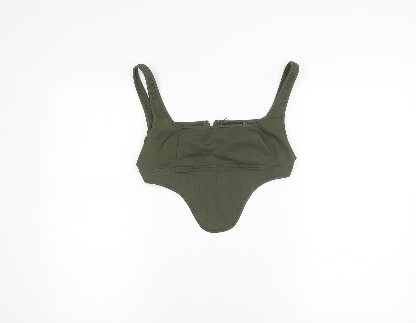 PrettyLittleThing Women's Green Camisole Crop Top UK 8