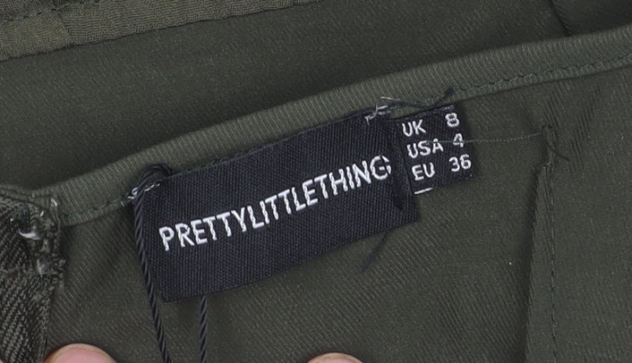 PrettyLittleThing Women's Green Camisole Crop Top UK 8