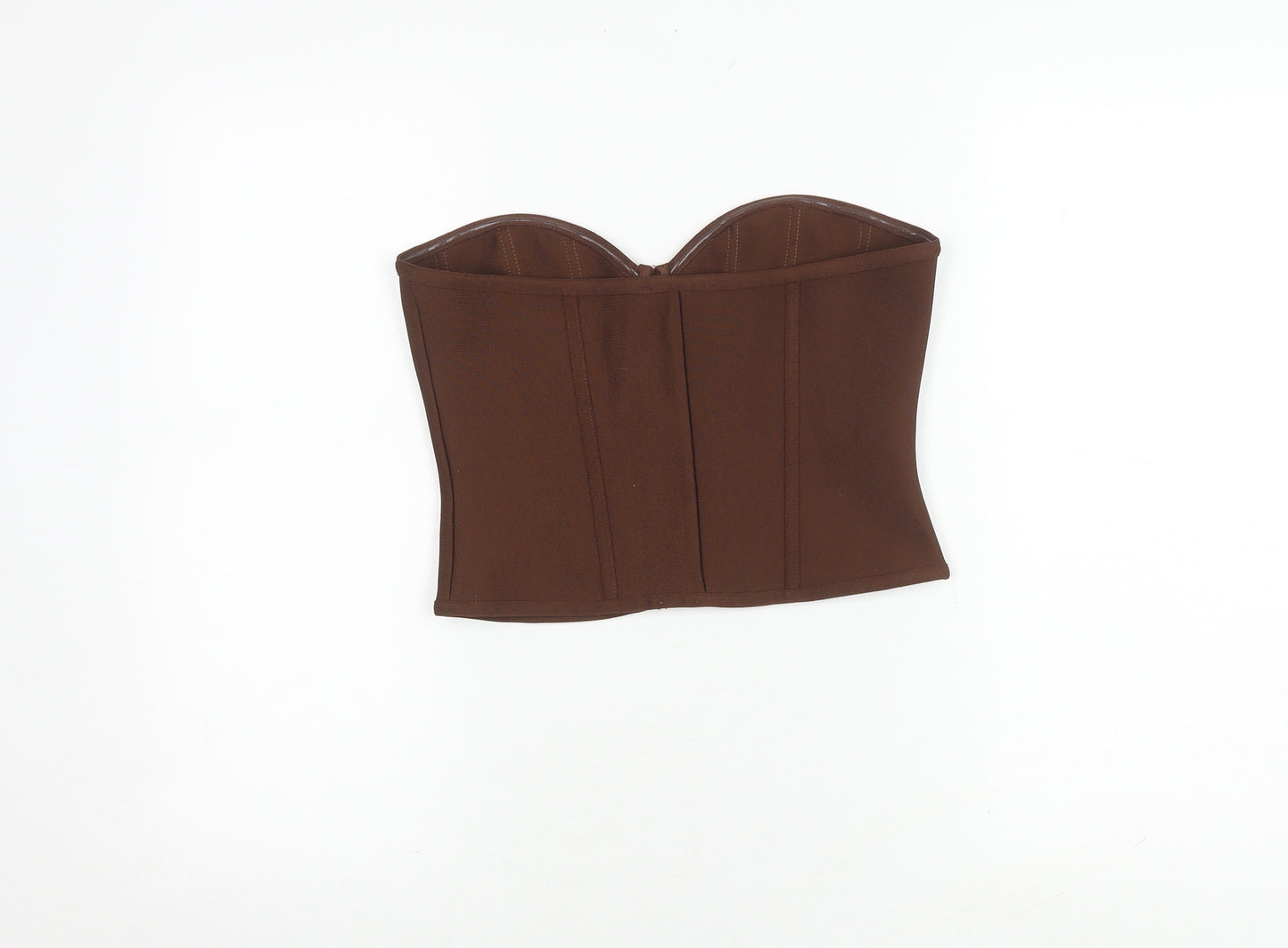 PrettyLittleThing Women's Brown Strapless Top Size 10