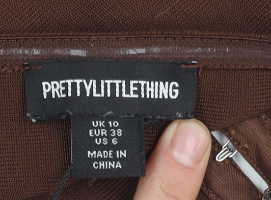 PrettyLittleThing Women's Brown Strapless Top Size 10