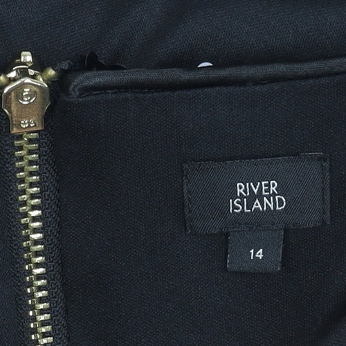 River Island Women's Black Sequin Strapless Top Size 14