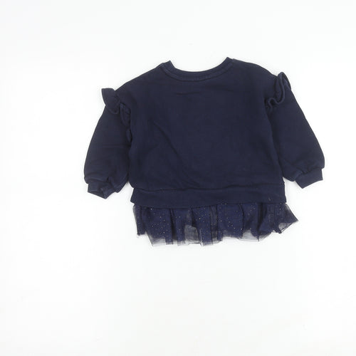 George Girls Blue Frozen Jumper 12-18 Months