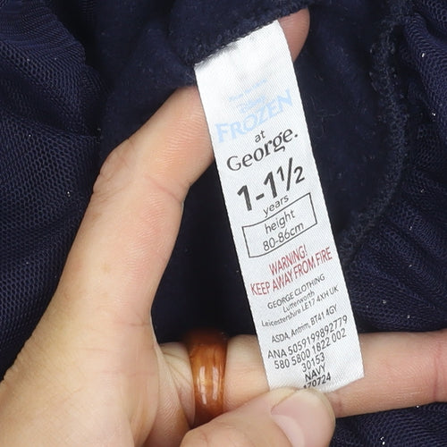 George Girls Blue Frozen Jumper 12-18 Months