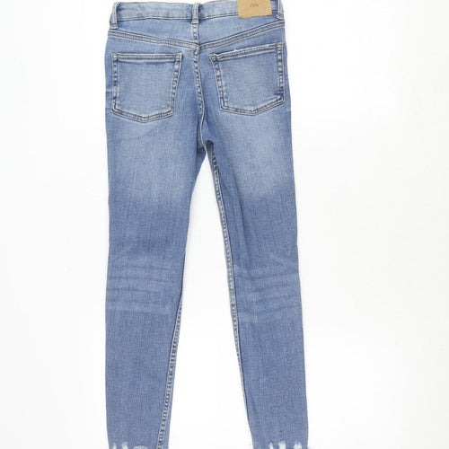 Zara Girls' Blue Skinny Jeans, Size 10 Years, Ripped Style