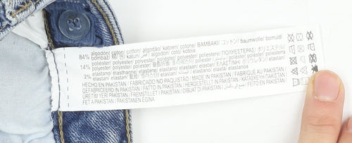 Zara Girls' Blue Skinny Jeans, Size 10 Years, Ripped Style