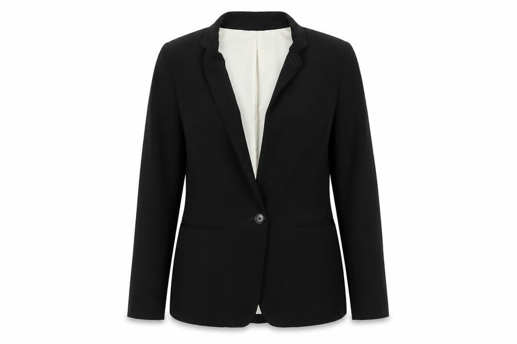 Front view of New Look Women's Black Blazer, size 10, Regular Fit