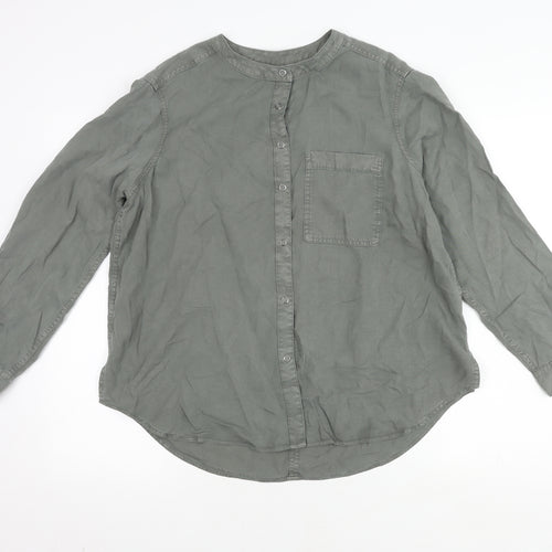 Marks and Spencer Women's Green Button-Up Shirt