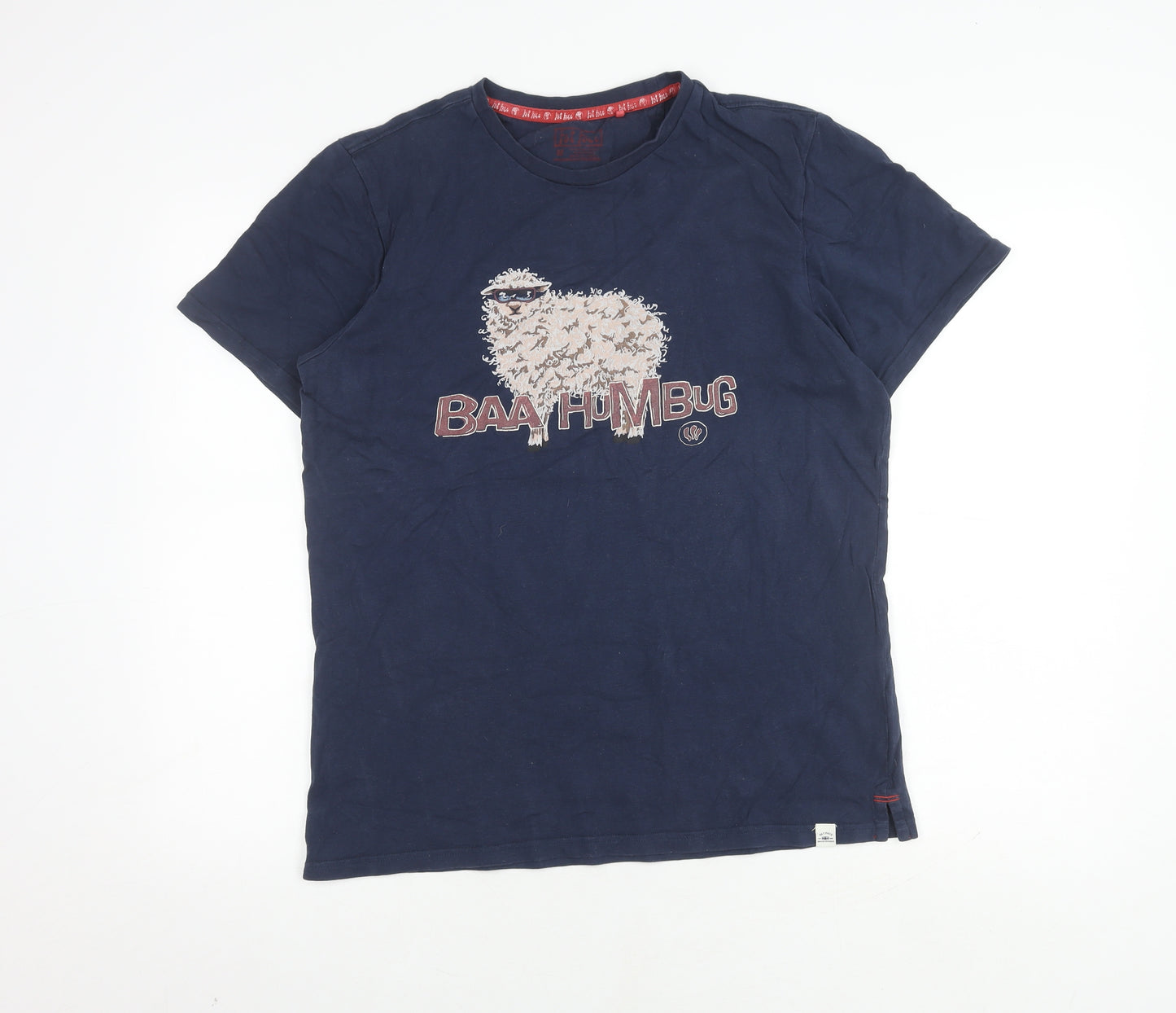 Fat Face Men's Blue Crew Neck Graphic T-Shirt Size M
