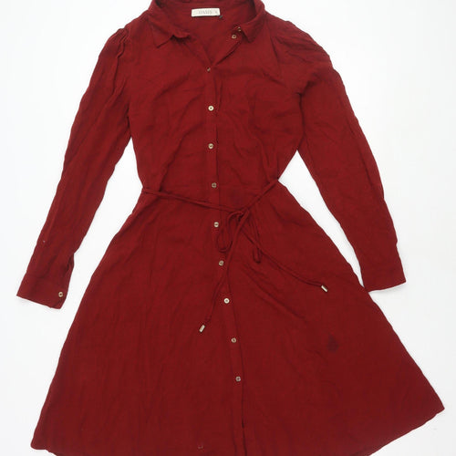 Oasis Women's Red Shirt Dress Size 10 in Viscose