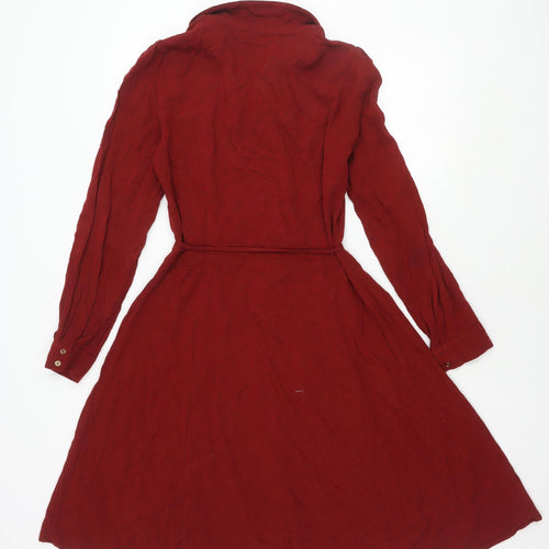 Oasis Women's Red Shirt Dress Size 10 in Viscose