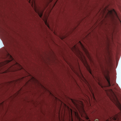 Oasis Women's Red Shirt Dress Size 10 in Viscose