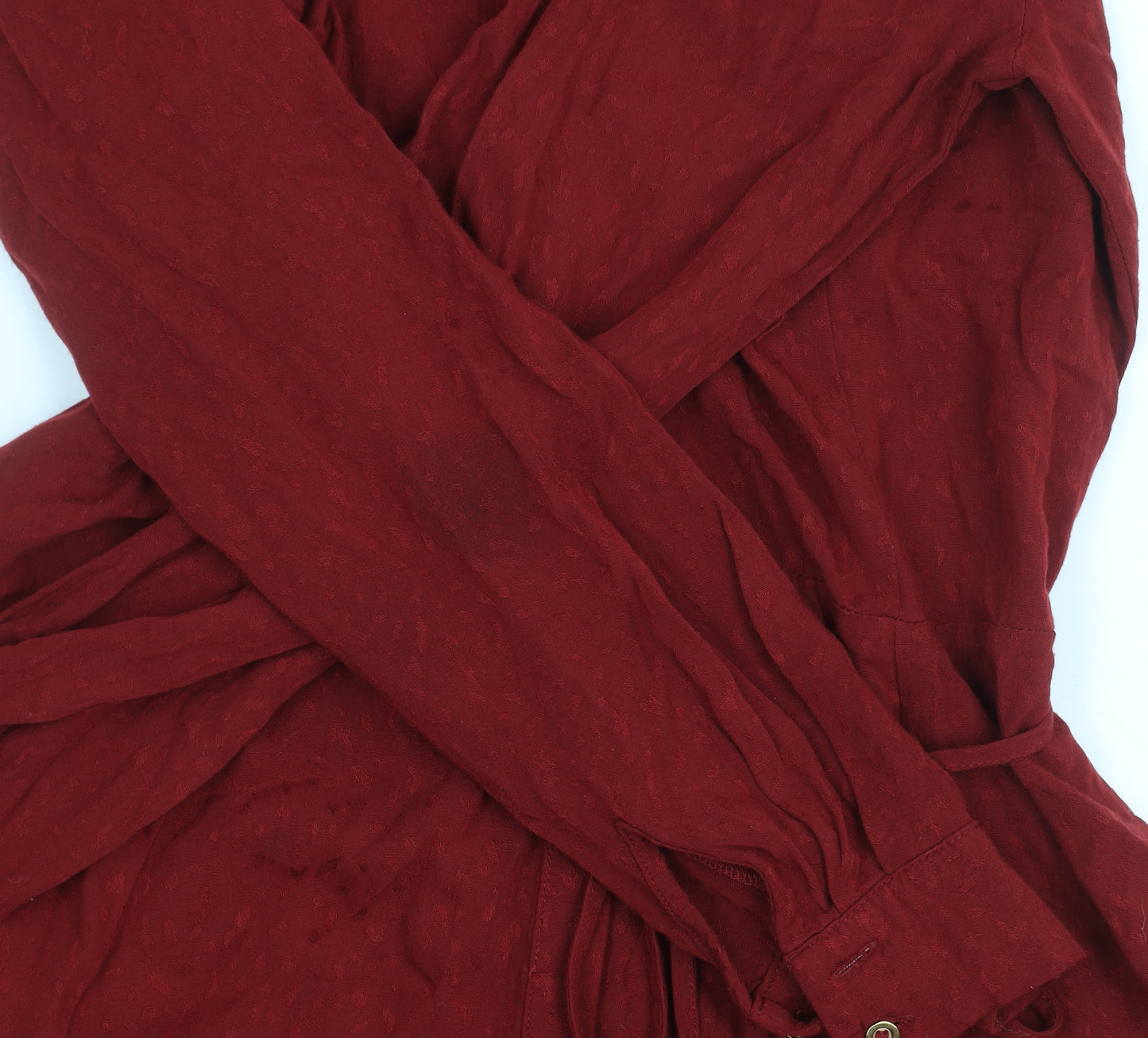 Oasis Women's Red Shirt Dress Size 10 in Viscose