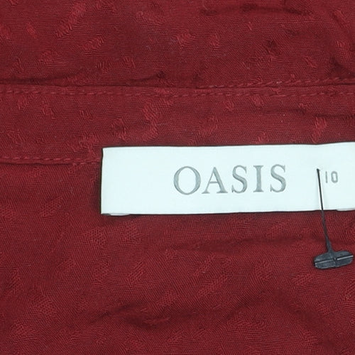 Oasis Women's Red Shirt Dress Size 10 in Viscose