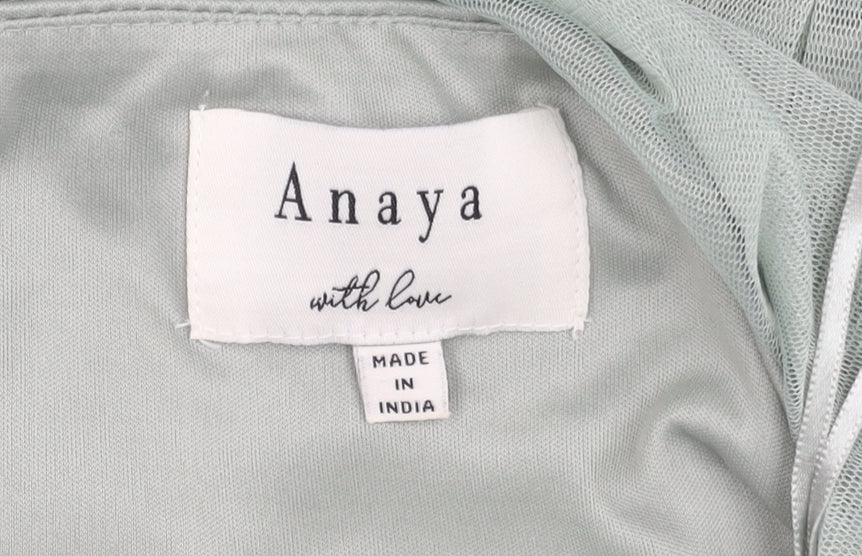 Anaya Women’s Green Formal Long Off the Shoulder Dress