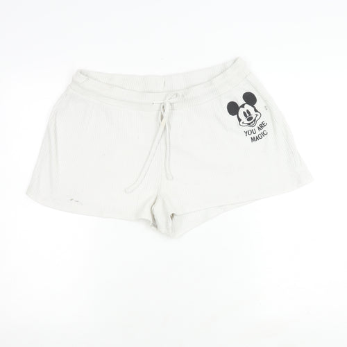 Disney Women's Mickey Mouse Sleep Shorts White L