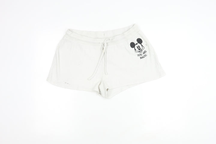 Disney Women's Mickey Mouse Sleep Shorts White L
