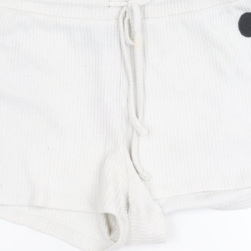 Disney Women's Mickey Mouse Sleep Shorts White L