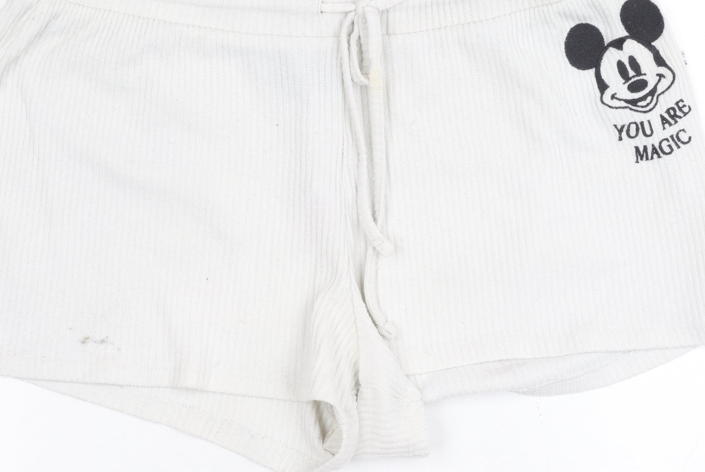 Disney Women's Mickey Mouse Sleep Shorts White L