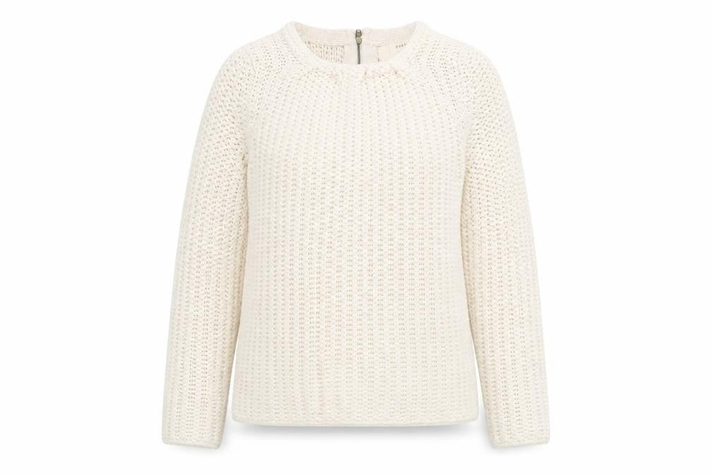 Front view of Zara Women's Ivory Chunky Knit Jumper, size S