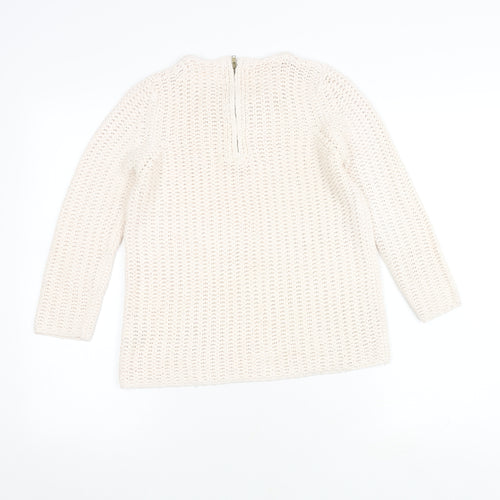 Zara Women's Ivory Chunky Knit Jumper Size S
