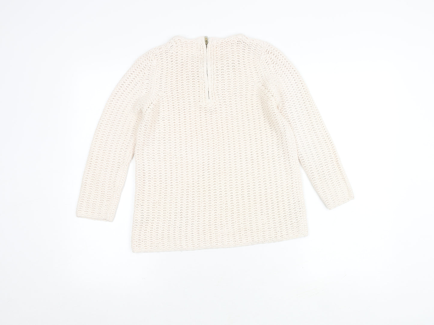 Zara Women's Ivory Chunky Knit Jumper Size S