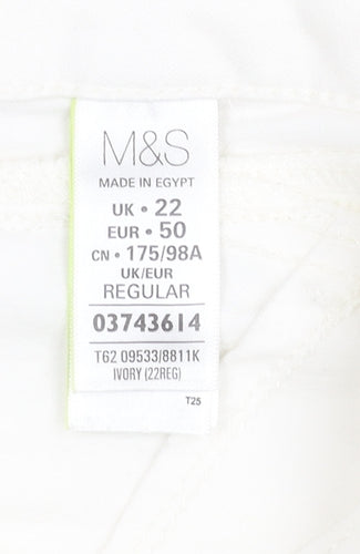 Marks and Spencer Ivory Women's Regular Fit Jeans