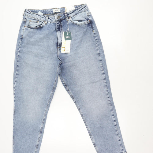 ONLY Women's Blue Mom Fit Jeans XL High Rise Denim