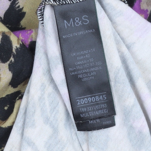 Marks and Spencer Women's Multicoloured Size 14 Animal Print Skirt