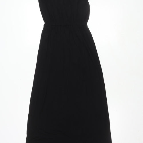 Warehouse Women's Black Midi Dress UK 8 Short Sleeve