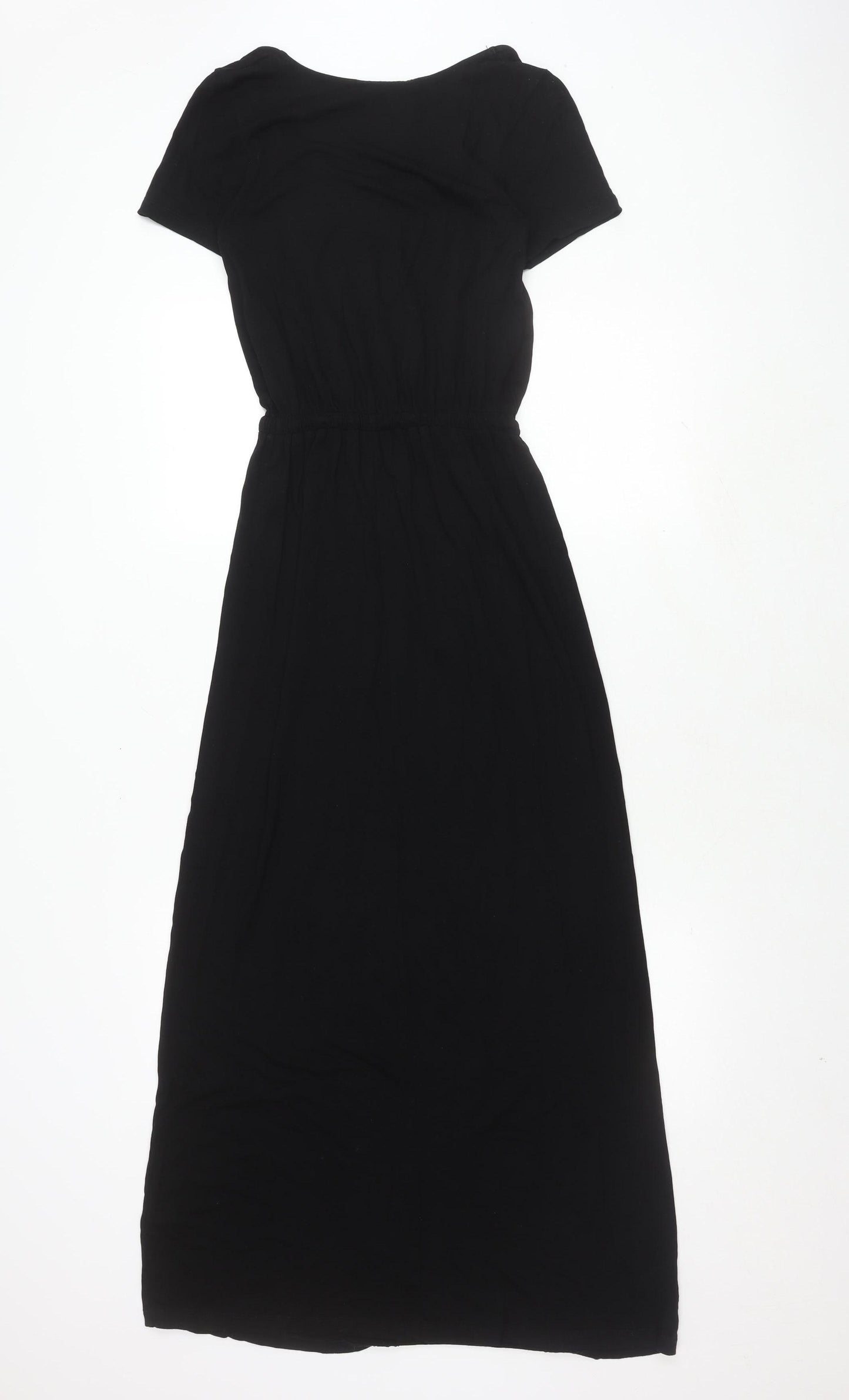 Warehouse Women's Black Midi Dress UK 8 Short Sleeve