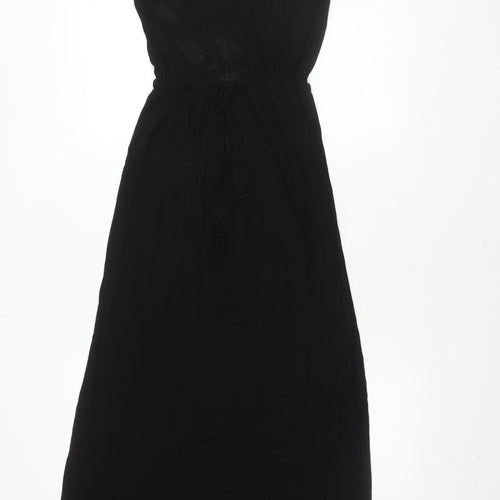 Warehouse Women's Black Midi Dress UK 8 Short Sleeve
