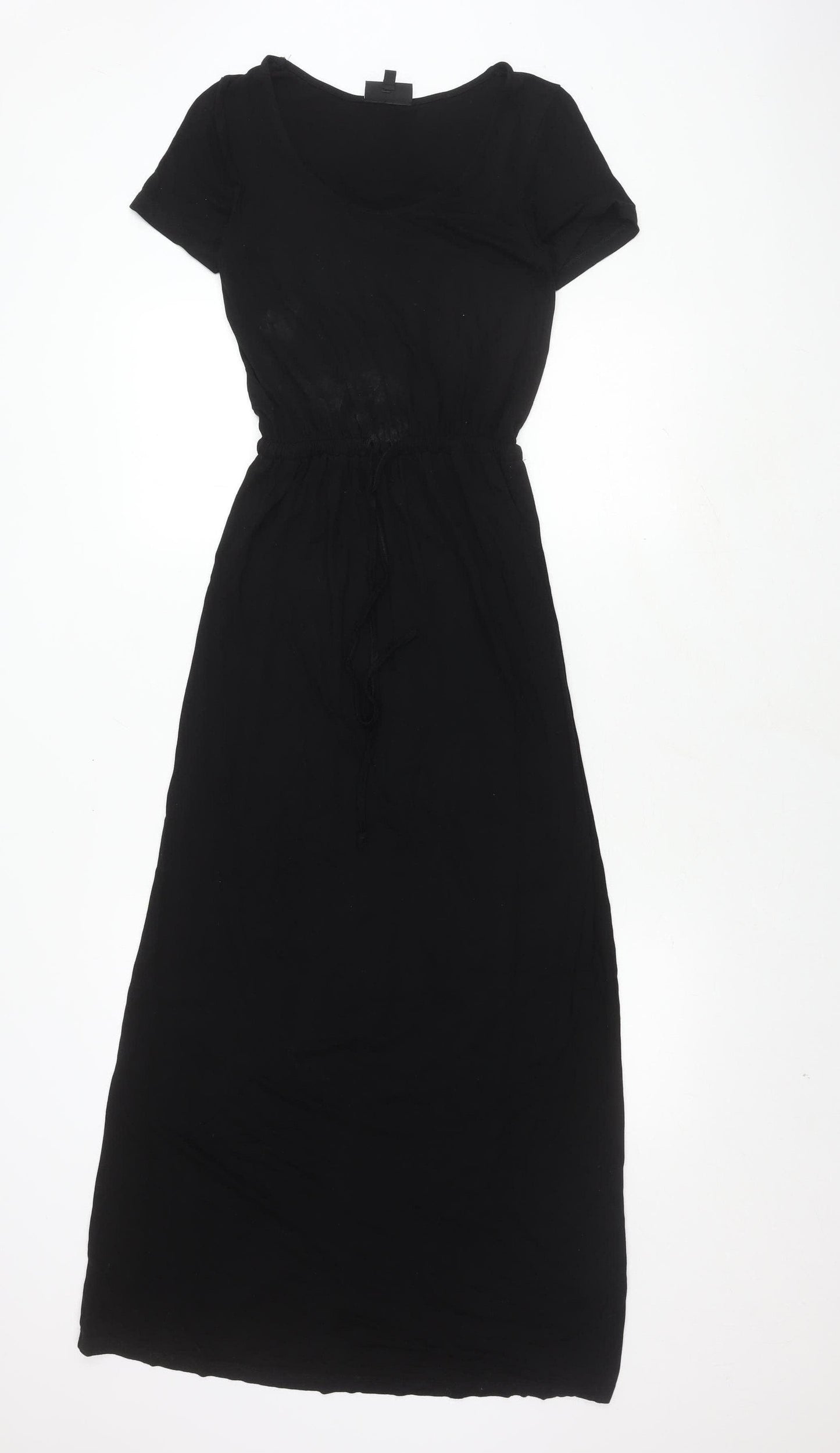 Warehouse Women's Black Midi Dress UK 8 Short Sleeve