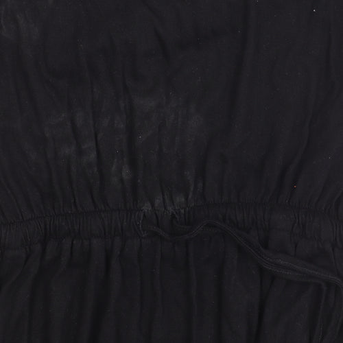 Warehouse Women's Black Midi Dress UK 8 Short Sleeve