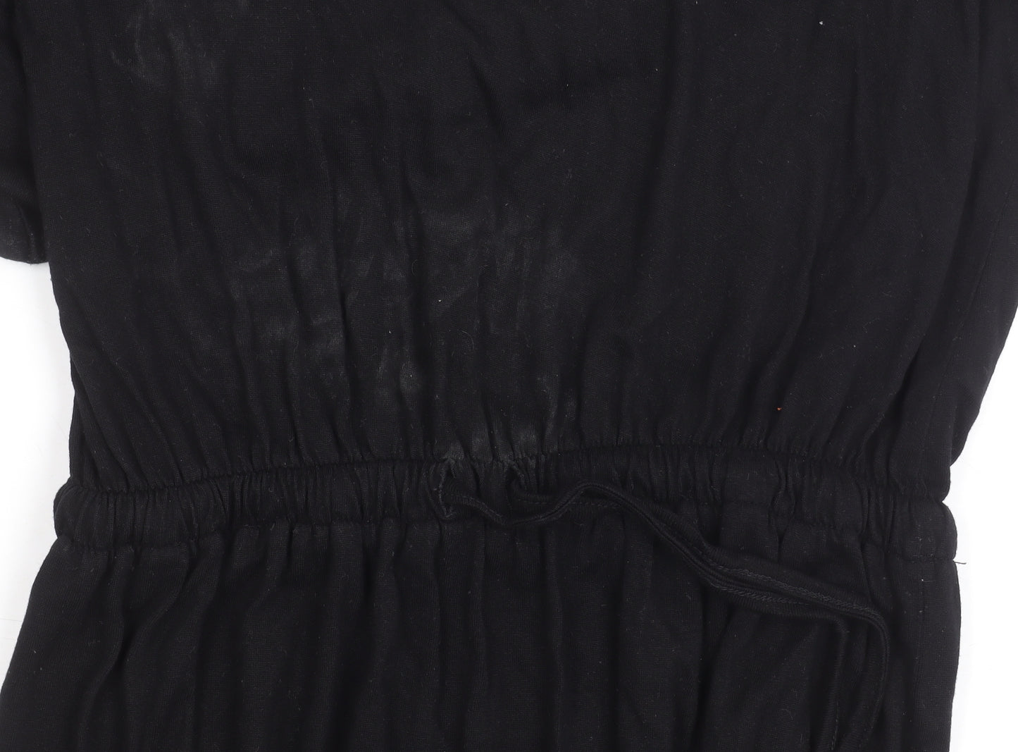 Warehouse Women's Black Midi Dress UK 8 Short Sleeve