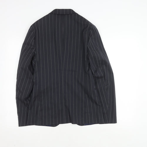 ASOS Men's Blue Striped Blazer - Size 34, Regular Fit