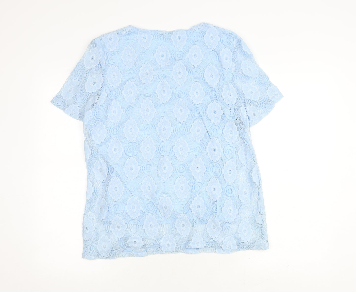 Classic Women's Blue Lace Blouse, M