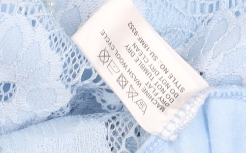 Classic Women's Blue Lace Blouse, M