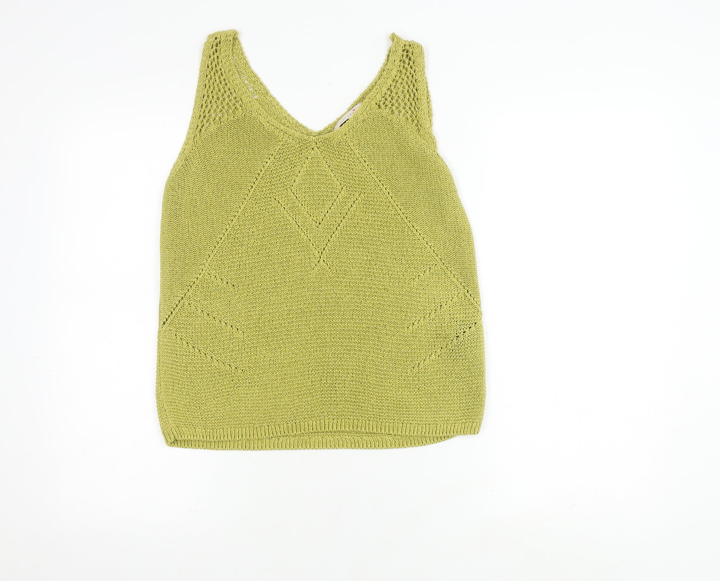 Marks and Spencer Women's Green Knit Tank Top - Size 10