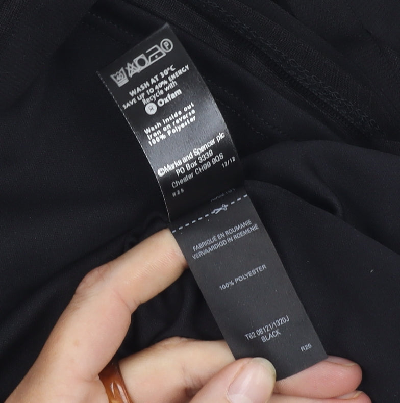 Marks and Spencer Women's Black Size 14 Wrap Top