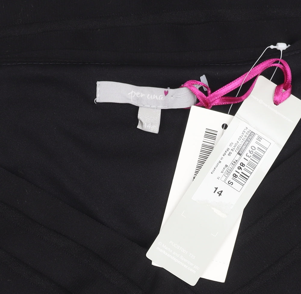 Marks and Spencer Women's Black Size 14 Wrap Top