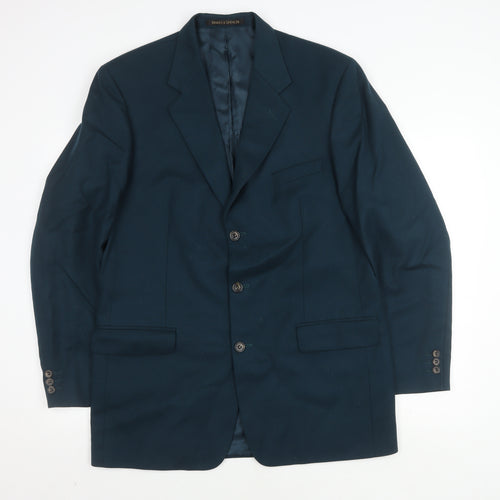 Marks and Spencer Mens Teal Wool Cashmere Blazer 42L