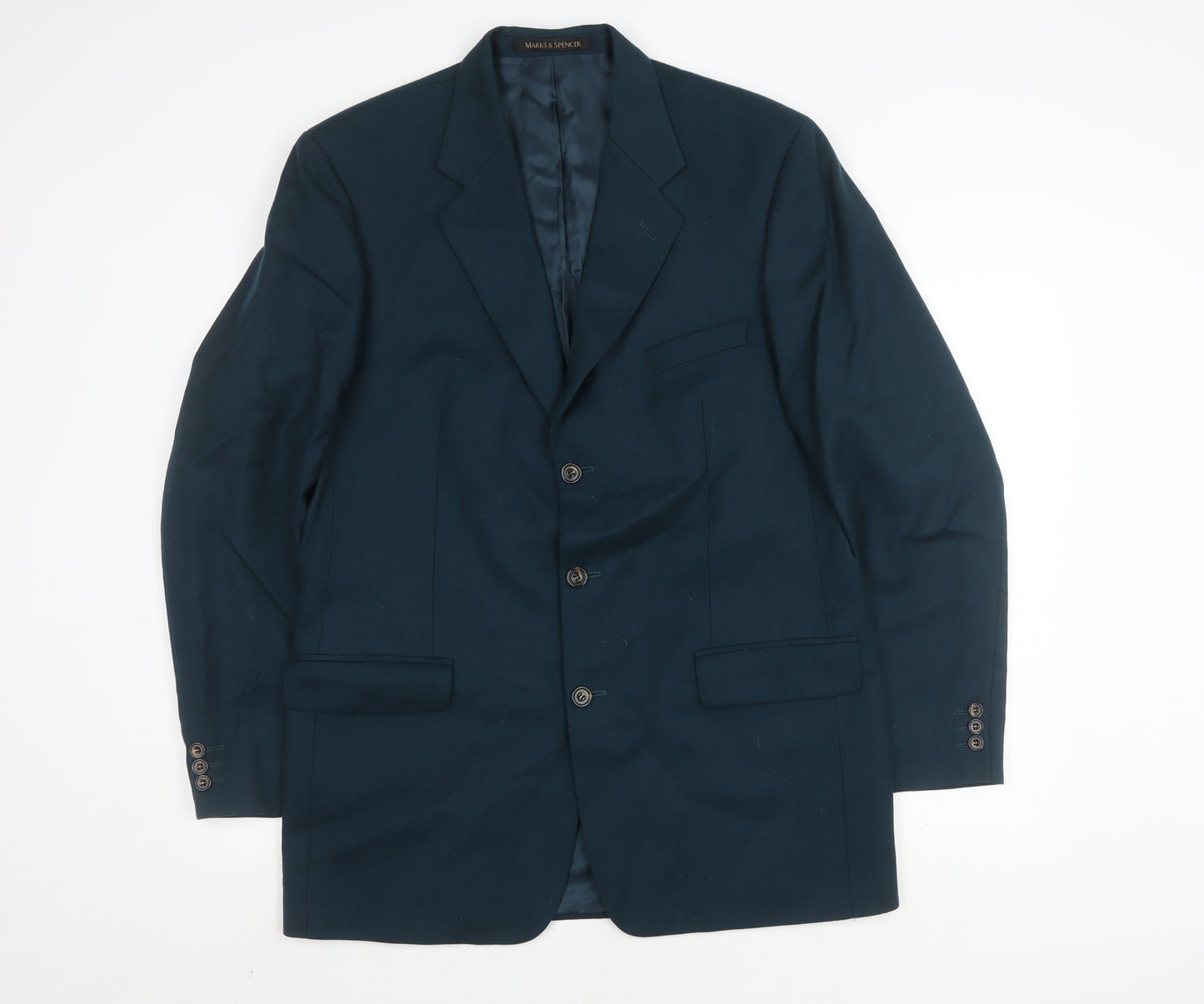 Marks and Spencer Mens Teal Wool Cashmere Blazer 42L