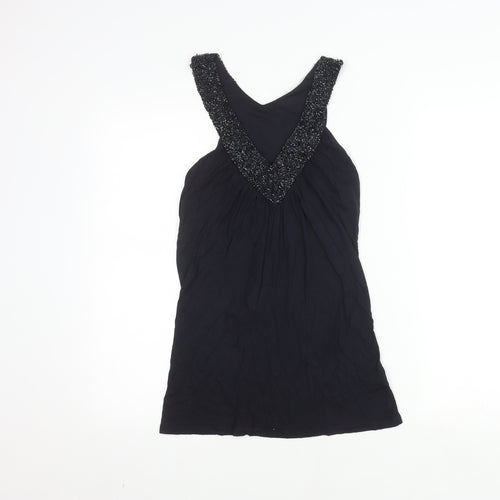 Oasis Women's Black Beaded Tank Top Size 6
