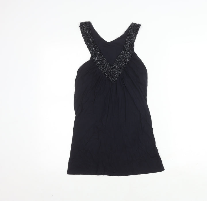 Oasis Women's Black Beaded Tank Top Size 6