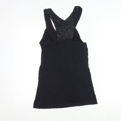 Oasis Women's Black Beaded Tank Top Size 6