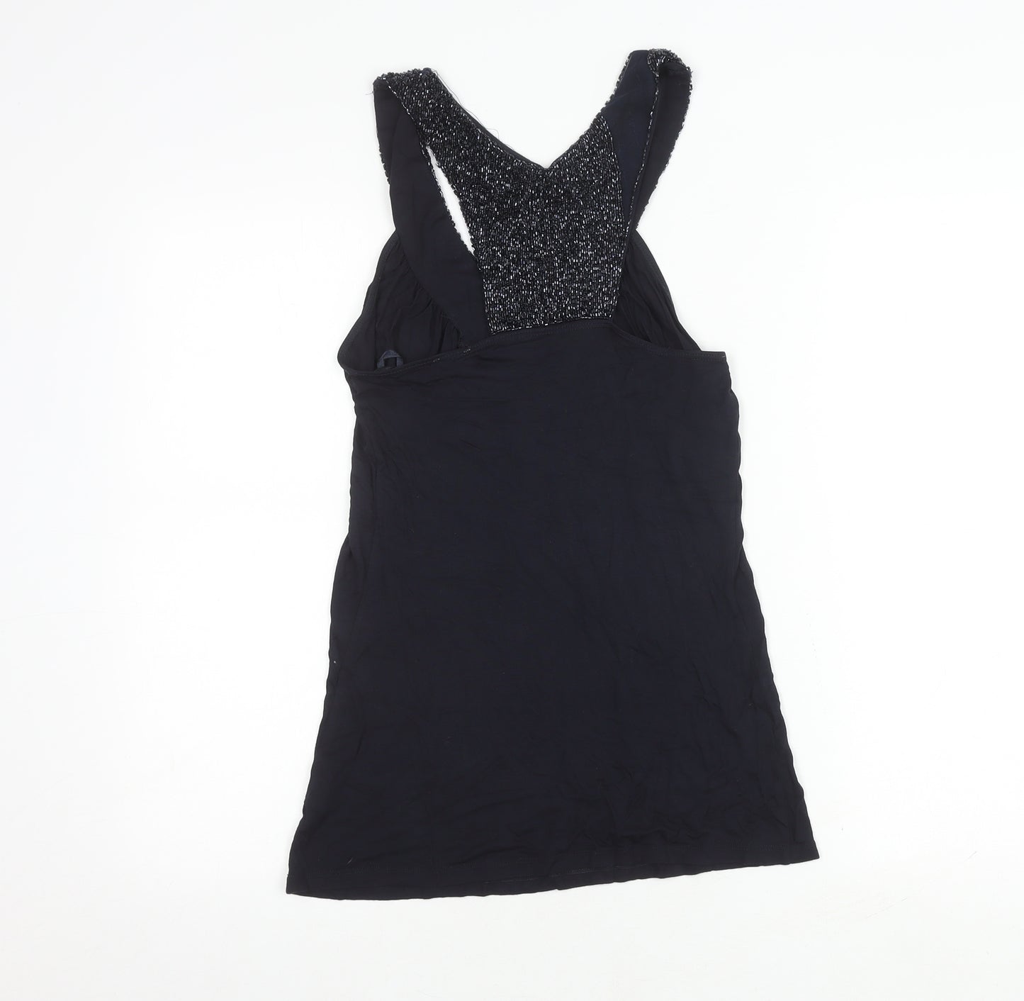 Oasis Women's Black Beaded Tank Top Size 6