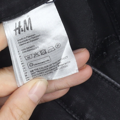 H&M Women Black Jegging Slim Fit High Waist Size 12